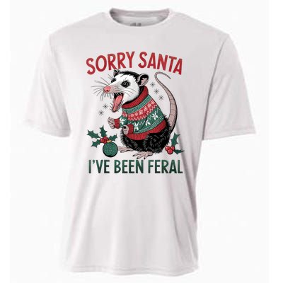 Sorry Santa IVe Been Feral Funny Feral Opossum Christmas Cooling Performance Crew T-Shirt