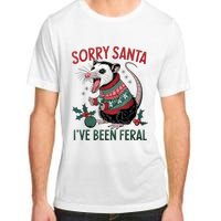 Sorry Santa IVe Been Feral Funny Feral Opossum Christmas Adult ChromaSoft Performance T-Shirt