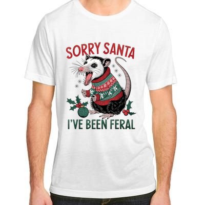 Sorry Santa IVe Been Feral Funny Feral Opossum Christmas Adult ChromaSoft Performance T-Shirt