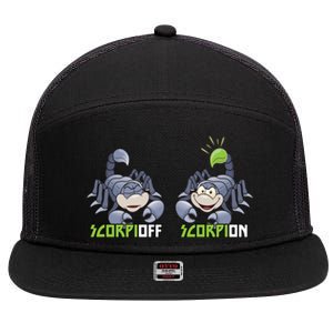 Scorpioff Scorpion I Fun Spiders Insects Terrarium Scorpion Cute Gift 7 Panel Mesh Trucker Snapback Hat