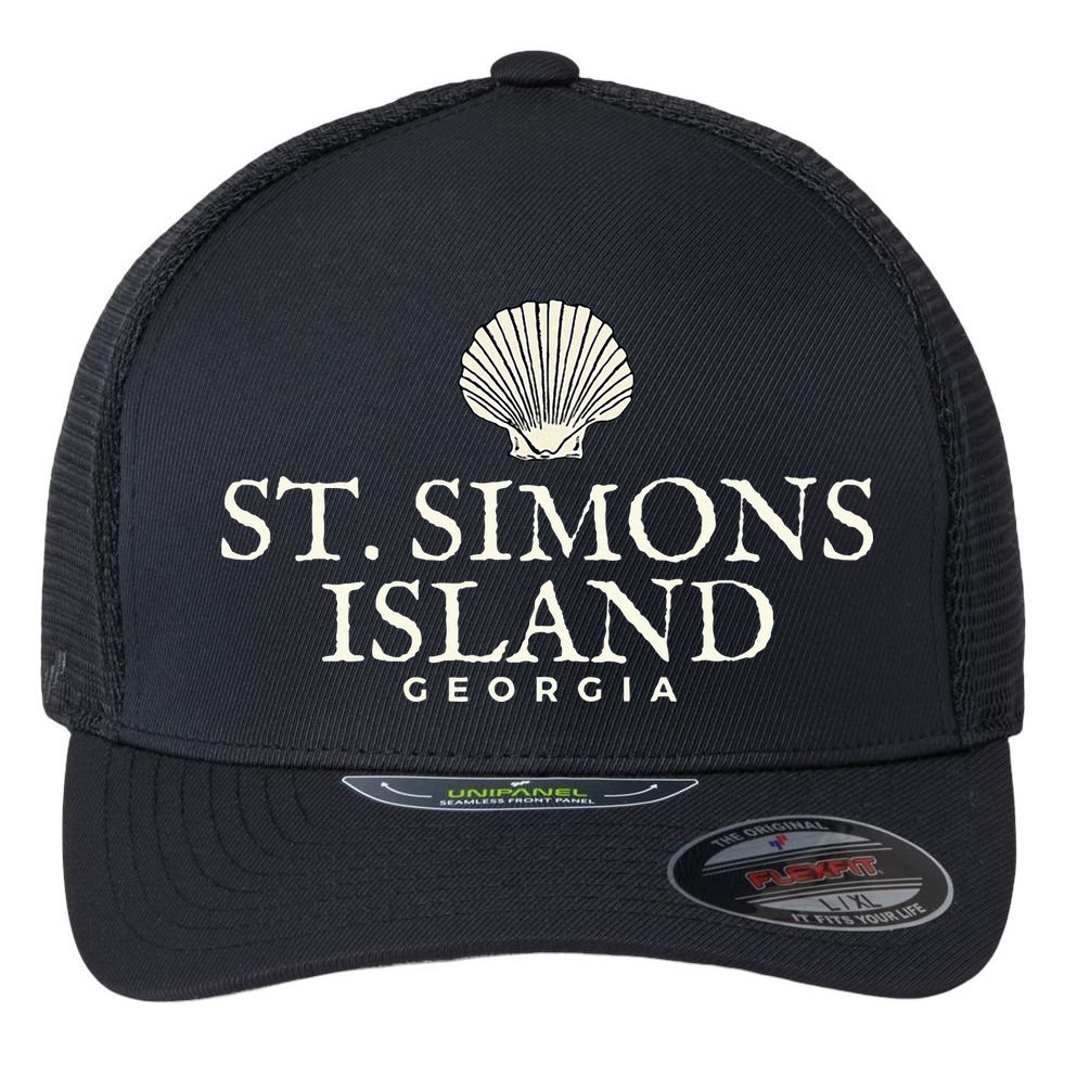 St. Simons Island  Georgia Ocean Island Beach Flexfit Unipanel Trucker Cap