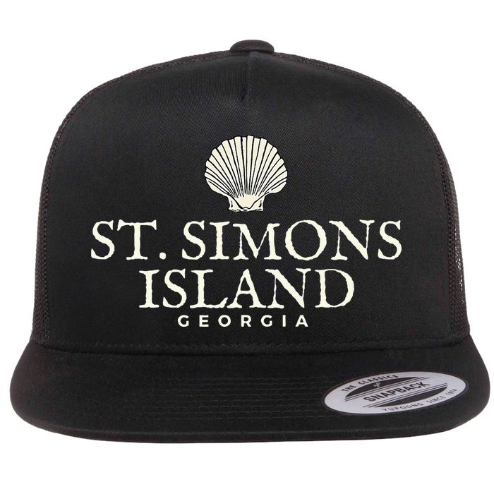 St. Simons Island  Georgia Ocean Island Beach Flat Bill Trucker Hat