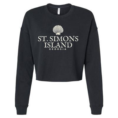 St. Simons Island  Georgia Ocean Island Beach Cropped Pullover Crew