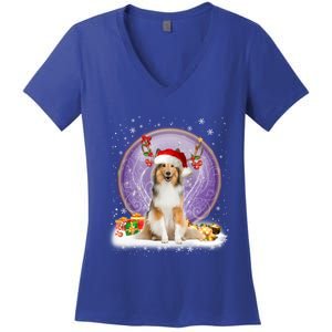 Shetland Sheepdog It's Time For Magical For Dog Lover Xmas Cute Gift Women's V-Neck T-Shirt