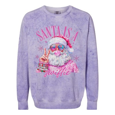 Sunglasses Santa Is A Swifty Santa Christmas Colorblast Crewneck Sweatshirt