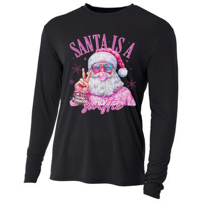 Sunglasses Santa Is A Swifty Santa Christmas Cooling Performance Long Sleeve Crew