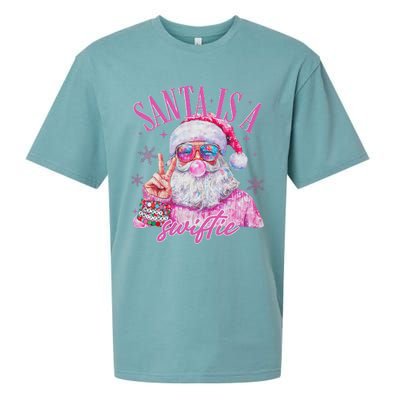 Sunglasses Santa Is A Swifty Santa Christmas Sueded Cloud Jersey T-Shirt