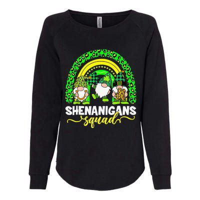 Shenanigans Squad Irish Gnomes Leopard Patrick's Day Womens California Wash Sweatshirt