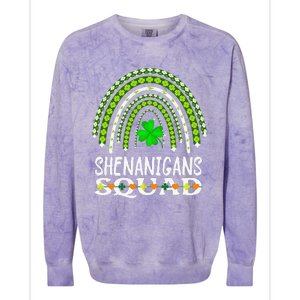 Shenanigans Squad Irish Gnomes Rainbow St. Patrick's Day Colorblast Crewneck Sweatshirt