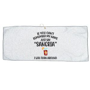 Say Sangria I Will Turn Around Funny Wine Lover Large Microfiber Waffle Golf Towel