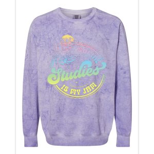 Social Studies Is My Jam Skeleton History Teacher Costume Colorblast Crewneck Sweatshirt