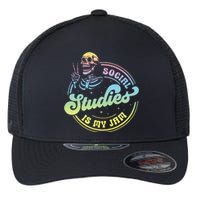 Social Studies Is My Jam Skeleton History Teacher Costume Flexfit Unipanel Trucker Cap