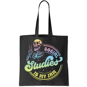 Social Studies Is My Jam Skeleton History Teacher Costume Tote Bag