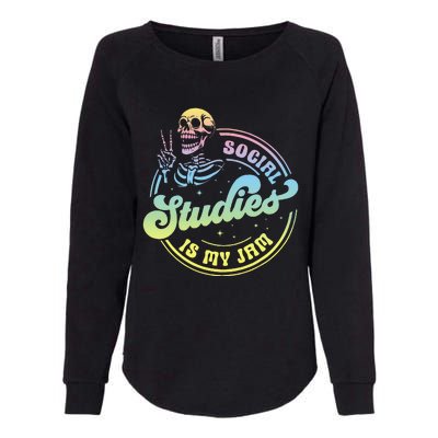 Social Studies Is My Jam Skeleton History Teacher Costume Womens California Wash Sweatshirt