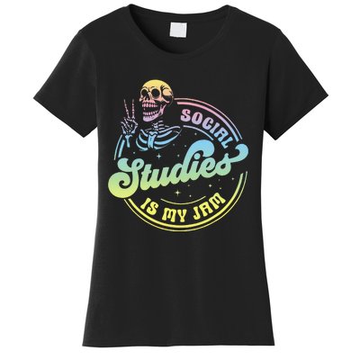 Social Studies Is My Jam Skeleton History Teacher Costume Women's T-Shirt