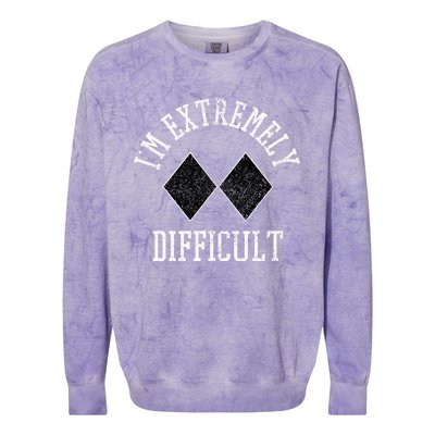 Ski Snowboard IM Extremely Difficult Diamond Sign Funny Colorblast Crewneck Sweatshirt