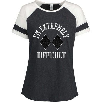 Ski Snowboard IM Extremely Difficult Diamond Sign Funny Enza Ladies Jersey Colorblock Tee