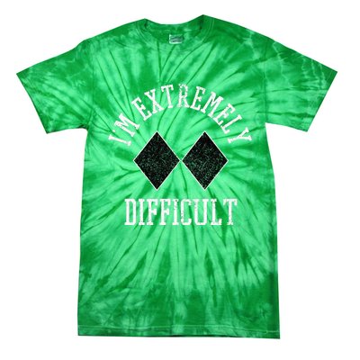 Ski Snowboard IM Extremely Difficult Diamond Sign Funny Tie-Dye T-Shirt