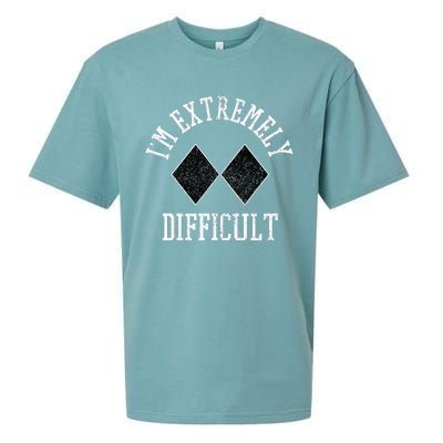 Ski Snowboard IM Extremely Difficult Diamond Sign Funny Sueded Cloud Jersey T-Shirt