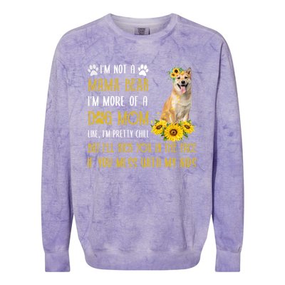 Sunflower Shiba Inu Mom Mothers Day Dog Mom Gift Colorblast Crewneck Sweatshirt