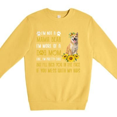 Sunflower Shiba Inu Mom Mothers Day Dog Mom Gift Premium Crewneck Sweatshirt