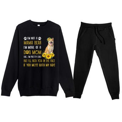 Sunflower Shiba Inu Mom Mothers Day Dog Mom Gift Premium Crewneck Sweatsuit Set