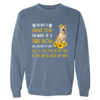 Sunflower Shiba Inu Mom Mothers Day Dog Mom Gift Garment-Dyed Sweatshirt