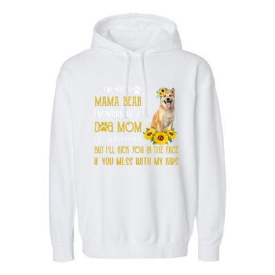 Sunflower Shiba Inu Mom Mothers Day Dog Mom Gift Garment-Dyed Fleece Hoodie