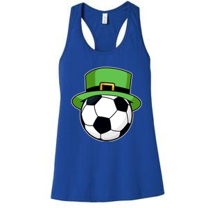 Soccer Sport Irish Shamrock Funny St Patricks Day Meaningful Gift Women's Racerback Tank