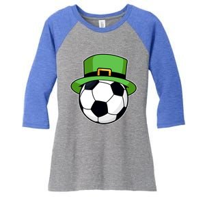 Soccer Sport Irish Shamrock Funny St Patricks Day Meaningful Gift Women's Tri-Blend 3/4-Sleeve Raglan Shirt