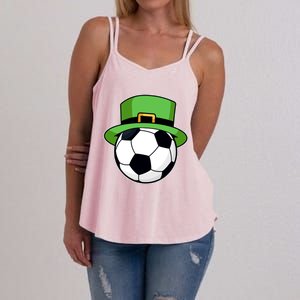 Soccer Sport Irish Shamrock Funny St Patricks Day Meaningful Gift Women's Strappy Tank