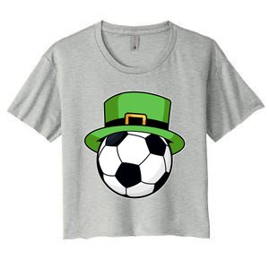 Soccer Sport Irish Shamrock Funny St Patricks Day Meaningful Gift Women's Crop Top Tee