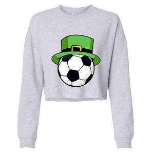 Soccer Sport Irish Shamrock Funny St Patricks Day Meaningful Gift Cropped Pullover Crew