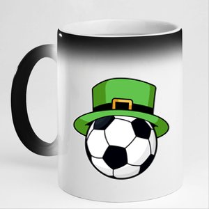 Soccer Sport Irish Shamrock Funny St Patricks Day Meaningful Gift 11oz Black Color Changing Mug