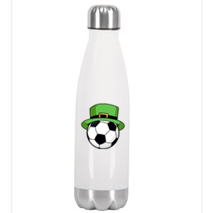 Soccer Sport Irish Shamrock Funny St Patricks Day Meaningful Gift Stainless Steel Insulated Water Bottle