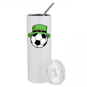 Soccer Sport Irish Shamrock Funny St Patricks Day Meaningful Gift Stainless Steel Tumbler