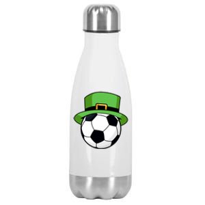 Soccer Sport Irish Shamrock Funny St Patricks Day Meaningful Gift Stainless Steel Insulated Water Bottle