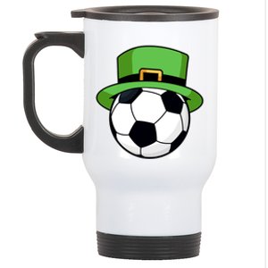 Soccer Sport Irish Shamrock Funny St Patricks Day Meaningful Gift Stainless Steel Travel Mug