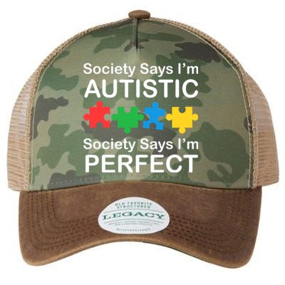 Society Says Im Autistic God Says Im Perfect Legacy Tie Dye Trucker Hat