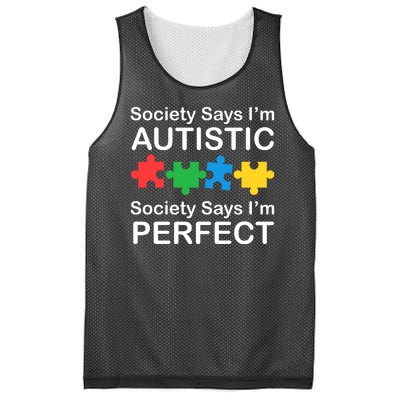 Society Says Im Autistic God Says Im Perfect Mesh Reversible Basketball Jersey Tank