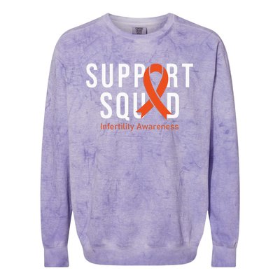 Support Squad Infertility Awareness Orange Ribbon Month Colorblast Crewneck Sweatshirt