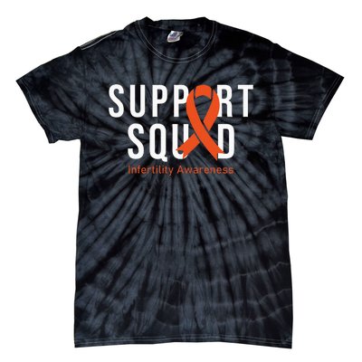 Support Squad Infertility Awareness Orange Ribbon Month Tie-Dye T-Shirt