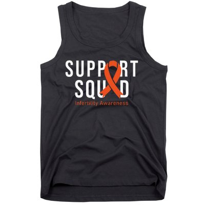 Support Squad Infertility Awareness Orange Ribbon Month Tank Top