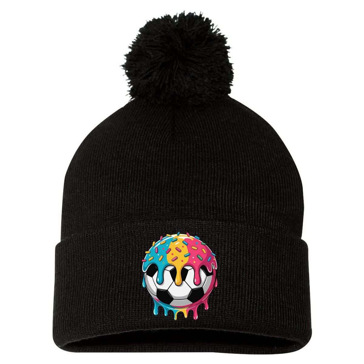 Soccer Shirts Ice Cream Soccer  Gift Pom Pom 12in Knit Beanie