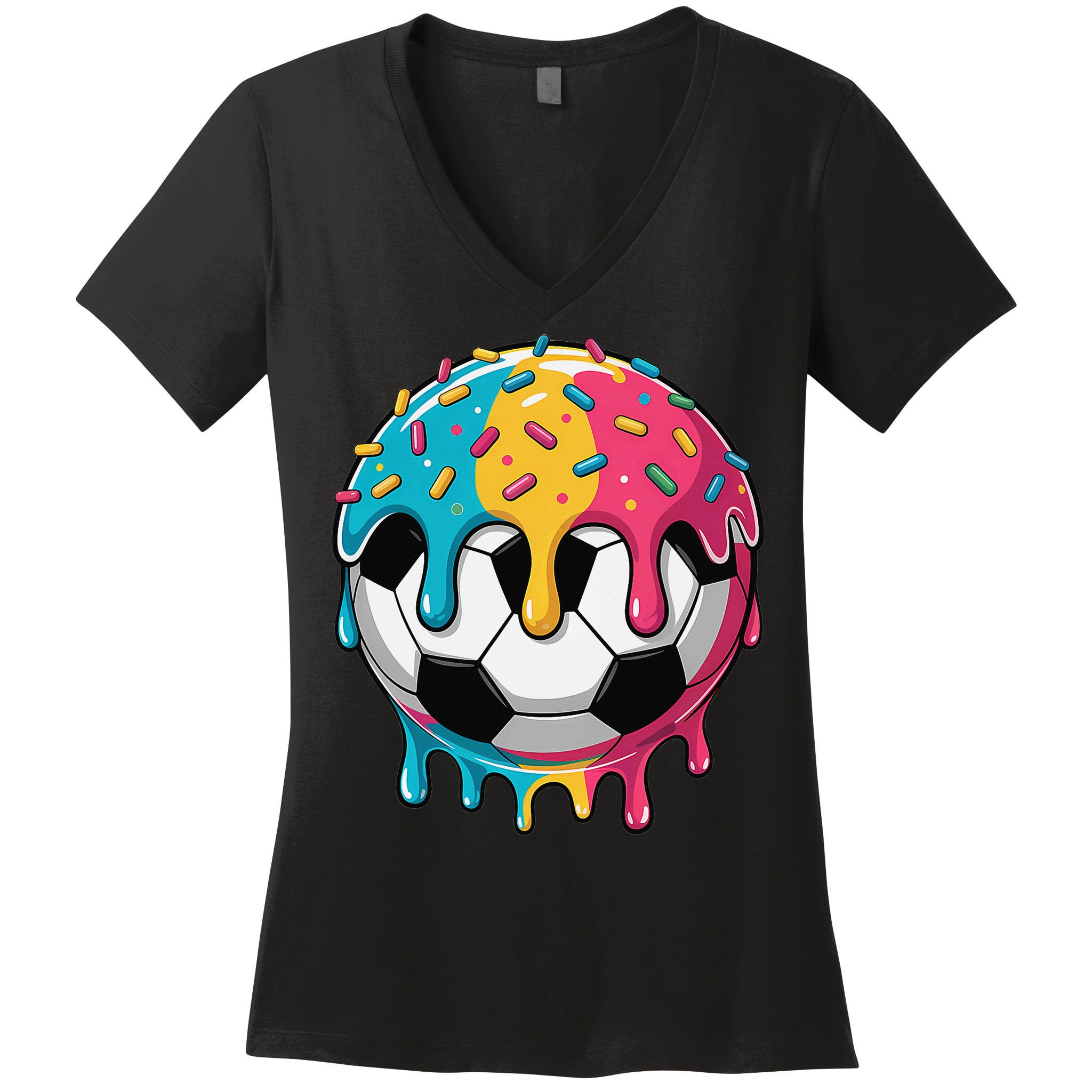 Soccer Shirts Ice Cream Soccer  Gift Women's V-Neck T-Shirt