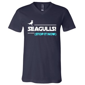 Seagulls Stop It Now V-Neck T-Shirt