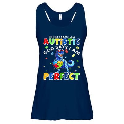 Society Says I'm Autistic God Says I'm Perfect Autism Funny Ladies Essential Flowy Tank