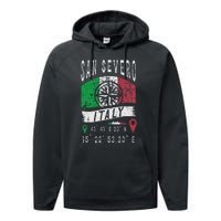 San Severo Italy Flag Italia Gps Coordinates Of San Severo Performance Fleece Hoodie