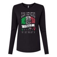 San Severo Italy Flag Italia Gps Coordinates Of San Severo Womens Cotton Relaxed Long Sleeve T-Shirt