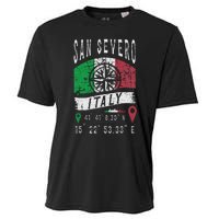 San Severo Italy Flag Italia Gps Coordinates Of San Severo Cooling Performance Crew T-Shirt